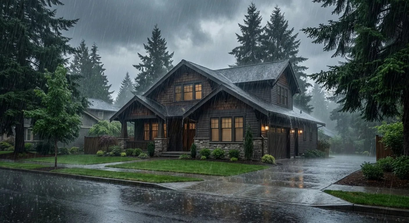 Heavy atmospheric river rainfall over Washington and Oregon homes