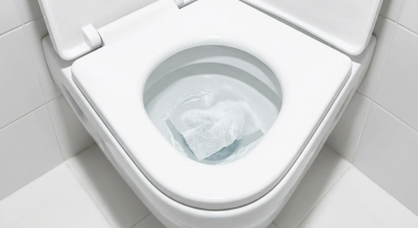 Flushable wipes clogging a residential plumbing drain line